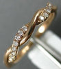ESTATE .15CT DIAMOND 14K ROSE GOLD SWIRL INFINITY SEMI ETERNITY ANNIVERSARY RING