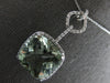 EXTRA LARGE 12.64CT DIAMOND & AAA GREEN AMETHYST 14K WHITE GOLD FLOATING PENDANT