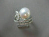 ANTIQUE 1.10CT DIAMOND 10MM SOUTH SEA PEARL 14KT WHITE GOLD COCKTAIL RING #22918
