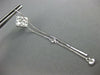 LARGE 1.1CT DIAMOND 18K WHITE GOLD ROUND & BAGUETTE CHANDELIER HANGING EARRINGS