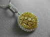 ESTATE LARGE 2.13CT WHITE & FANCY YELLOW DIAMOND 18KT 2 TONE GOLD ROUND PENDANT