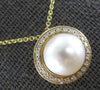 .16CT DIAMOND & AAA SOUTH SEA PEARL 14KT YELLOW GOLD SOLITAIRE HALO FUN PENDANT
