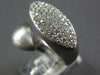 LARGE .90CT DIAMOND 14KT WHITE GOLD 3D MARQUISE SHAPE PAVE MATTE FINISH FUN RING