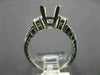 ESTATE .40CT DIAMOND 14K WHITE GOLD 3D 3 STONE SEMI MOUNT ENGAGEMENT RING #5991