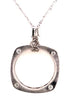 ESTATE .26CT DIAMOND 18KT YELLOW GOLD 3D ROUND SQUARE ETOILE FUN LOVE NECKLACE