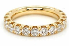 ESTATE WIDE 1.81CT DIAMOND 18K YELLOW GOLD 3/4 ETERNITY WEDDING ANNIVERSARY RING