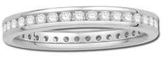 0.5CT DIAMOND 14KT WHITE GOLD 3D ROUND CLASSIC CHANNEL ETERNITY ANNIVERSARY RING