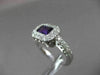 ANTIQUE 1.10CT DIAMOND & AAA AMETHYST 14KT WHITE GOLD HALO SOLITAIRE FUN RING