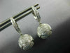 ESTATE 1.52CT DIAMOND 18KT WHITE GOLD 3D SOCCER BALL HANGING FUN EARRINGS