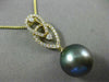 ESTATE LARGE .39CT DIAMOND 18KT YELLOW GOLD 3D TAHITIAN PEARL FLOATING PENDANT