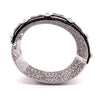 EXTRA LARGE 10.50CT DIAMOND & BLACK ENAMEL 18KT WHITE GOLD CUFF BANGLE BRACELET