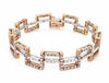 ESTATE 3.87CT WHITE & PINK DIAMOND 18K WHITE & ROSE GOLD ZIG ZAG TENNIS BRACELET