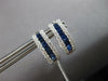 1.39CT DIAMOND & AAA SAPPHIRE 18KT WHITE GOLD 3 ROW HUGGIE HOOP HANGING EARRINGS