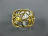 ESTATE WIDE .55CT DIAMOND 18KT YELLOW GOLD 3D OPEN FILIGREE STAR FUN RING