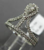 ESTATE WIDE .46CT DIAMOND 18K WHITE GOLD TEAR DROP CLUSTER TRIANGULAR CROWN RING