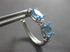 1.40CT DIAMOND & AAA BLUE TOPAZ 14K WHITE GOLD OVAL & ROUND HOOP EARRINGS #27919