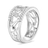 .55CT DIAMOND 14K WHITE GOLD 3D FILIGREE MILGRAIN SEMI ETERNITY ANNIVERSARY RING