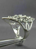 LARGE 1.33CT DIAMOND 14KT WHITE GOLD 3D OPEN FILIGREE FLOWER MARQUISE SHAPE RING