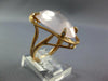 LARGE 12.42CT DIAMOND & AAA PINK QUARTZ 14KT ROSE GOLD 3D TRILLION CUT FUN RING