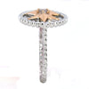 LARGE .15CT DIAMOND 18KT WHITE & ROSE GOLD 3D STAR CIRCULAR BEADED FUN LOVE RING