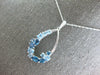 2.05CT DIAMOND & AAA BLUE TOPAZ 14K WHITE GOLD MULTI SHAPE TEAR DROP FUN PENDANT