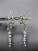 ESTATE 1.55CT DIAMOND 18KT WHITE GOLD 3D CHANDELIER HALF MOON HANGING EARRINGS