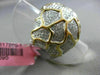 ESTATE LARGE 1.38CT DIAMOND 18K WHITE & YELLOW GOLD HANDCRAFTED PAVE NUGGET RING