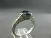 ESTATE 2.35CT SAPPHIRE & DIAMOND 14K WHITE FILIGREE ROUND ENGAGEMENT RING #14314