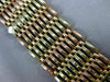 ANTIQUE LARGE .74CT OLD MINE DIAMOND & AAA RUBY 14K TRI COLOR GOLD BRACELET 1404