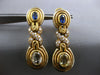 LARGE 7.42CT DIAMOND & AAA SAPPHIRE 18KT YELLOW GOLD 3D OVAL X HANGING EARRINGS