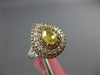 2.16CT WHITE CANARY & PINK DIAMOND 18K 2 TONE GOLD 3D PEAR SHAPE ENGAGEMENT RING