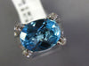 ESTATE 10.20CT DIAMOND & AAA BLUE TOPAZ 14KT WHITE GOLD 3D OVAL & ROUND FUN RING