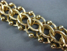 ANITQUE WIDE 14KT YELLOW GOLD 3D HANDCRAFTED LONG INTERTWINED BRACELET #22595