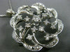 ANTIQUE LARGE 1.70CT OLD MINE DIAMOND 14KT WHITE GOLD FLOWER PIN PENDANT #23380