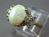 ESTATE 1.67CT DIAMOND & AAA OPAL 14KT 2 TONE GOLD CLASSIC OVAL & ROUND FUN RING