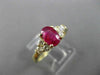 ESTATE 1.39CT DIAMOND & AAA RUBY 14K YELLOW GOLD CLASSIC ENGAGEMENT RING #2450