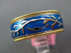 .08CT DIAMOND & BLUE ENAMEL 18K YELLOW GOLD MULTI LEAF ETERNITY ANNIVERSARY RING