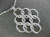 ESTATE LARGE 1.02CT DIAMOND 18KT WHITE GOLD MULTI LINK LOVE KNOT FLOWER PENDANT