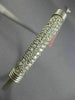 ESTATE 1.15CT DIAMOND 14KT WHITE GOLD 3D CLASSIC MULTI ROW PAVE BANGLE BRACELET