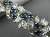 ANTIQUE 28.30CT DIAMOND & AAA SAPPHIRE PLATINUM 3D FLOWER OPEN FILIGREE BRACELET