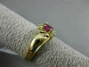 ESTATE WIDE .47CT DIAMOND & RUBY 14KT YELLOW GOLD FLOWER CLUSTER ENGAGEMENT RING
