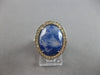 4.14CT DIAMOND & AAA SLICED SAPPHIRE 14KT WHITE GOLD OVAL & ROUND FILIGREE RING
