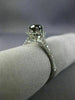 ESTATE 1.0CT WHITE & BLACK DIAMOND 14KT WHITE GOLD CLASSIC HALO ENGAGEMENT RING