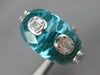 LARGE 25.20CT DIAMOND & AAA BLUE TOPAZ DOME SHAPE 18KT WHITE GOLD OVAL FUN RING