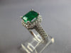 LARGE 2.22CT DIAMOND & AAA EMERALD 14KT WHITE GOLD SQUARE ENGAGEMENT RING #28083