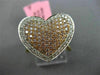 LARGE .92CT WHITE & PINK DIAMOND 18KT WHITE & ROSE GOLD 3D HEART INFINITY RING