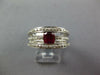 WIDE 1.94CT DIAMOND & AAA RUBY 18KT WHITE GOLD EMERALD CUT FRIENDSHIP LOVE RING