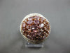 LARGE 3.43CT WHITE & PINK DIAMOND 18K WHITE & ROSE GOLD 3D OVAL ANNIVERSARY RING