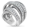 ESTATE LARGE 4.26CT DIAMOND 18KT WHITE GOLD 3D MULTI ROW CRISS COSS FUN RING
