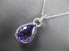 LARGE 3.71CT DIAMOND & AAA AMETHYST 14KT WHITE GOLD PEAR SHAPE & ROUND PENDANT